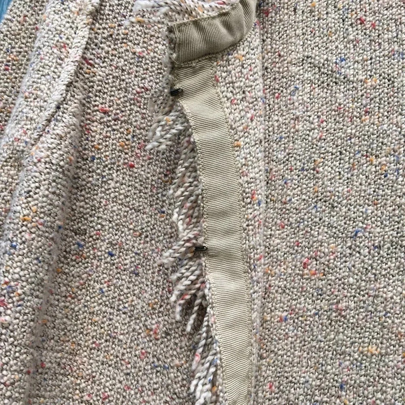 Joie Women Porsha Fringe Tan Blazer Jacket Large - Picture 4 of 6